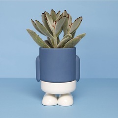 alvi Mini vaso Mr Standy Colore Blu La parte inferiore raccoglie l’acqua in eccesso Ceramica 13x8,5x