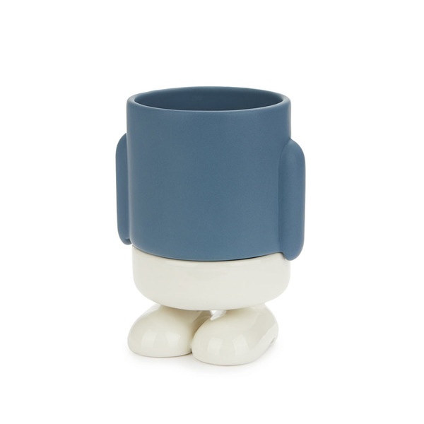 Balvi Mini maceta Mr Standy Color Azul Su parte inferior recoge el agua  Cerámica 13x8,5x8,5 cm