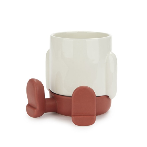 alvi Mini Blumentopf Mr Sitty Farbe Rot Am Bodenteil sammelt sich das überschüssige Wasser Aus Keram