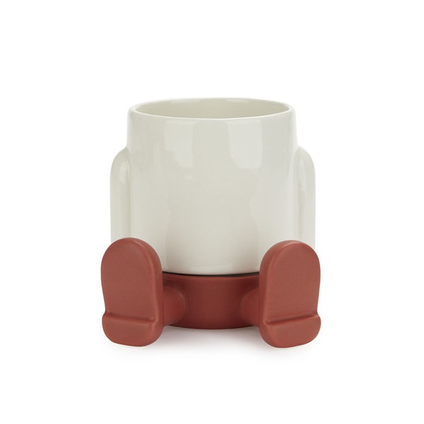 alvi Mini Blumentopf Mr Sitty Farbe Rot Am Bodenteil sammelt sich das überschüssige Wasser Aus Keram