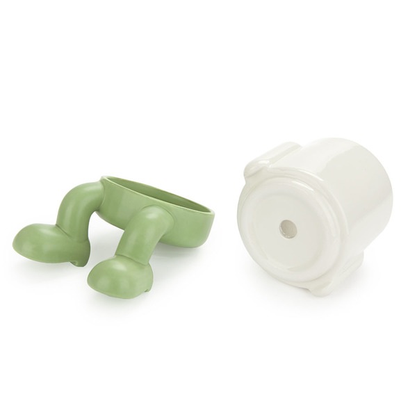 Balvi Mini maceta Mr Dangly Color Verde Su parte inferior recoge el agua Cerámica 14x8,5x8,5 cm