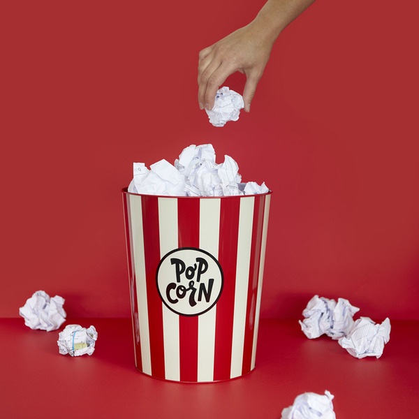 Balvi Cestino carta Popcorn Colore Rosso e Beige I fogli di carta sembrano popcorn Metallo