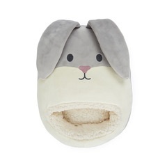 alvi Chauffe pied Rabbit Couleur Gris Avec des oreilles flexibles qui ressortent Polyester 39x30x7 c