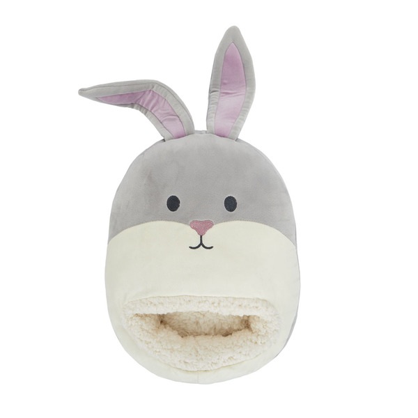 Balvi Calientapies Rabbit Color Gris Con orejas flexibles que sobresalen Poliéster 39x30x7 cm