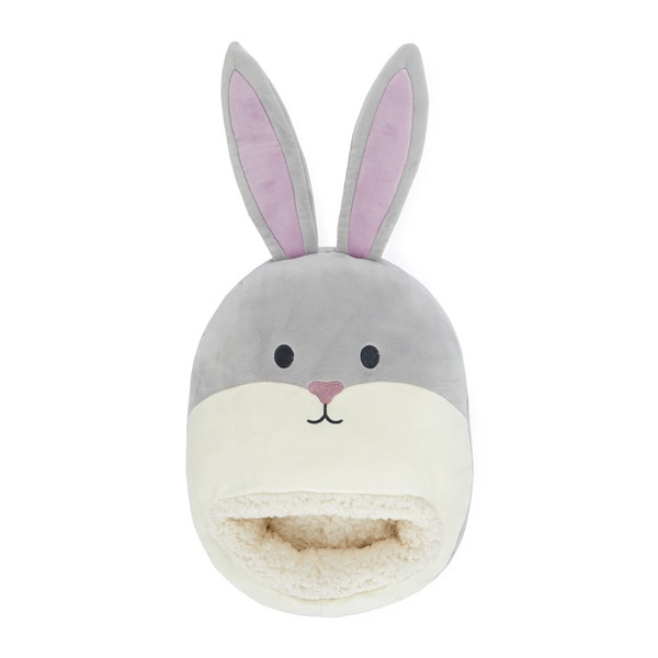 Balvi Calientapies Rabbit Color Gris Con orejas flexibles que sobresalen Poliéster 39x30x7 cm