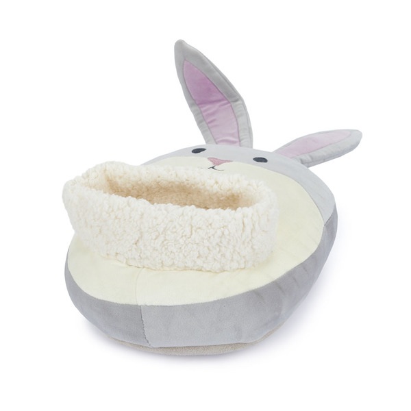 Balvi Calientapies Rabbit Color Gris Con orejas flexibles que sobresalen Poliéster 39x30x7 cm