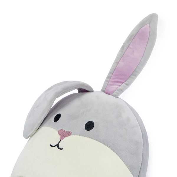 Balvi Calientapies Rabbit Color Gris Con orejas flexibles que sobresalen Poliéster 39x30x7 cm