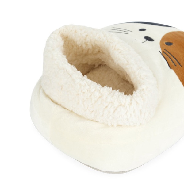 alvi Chauffe pied Kitty Calico Couleur Blanc et marron Un chat qui vous garde au chaud Polyester 20x