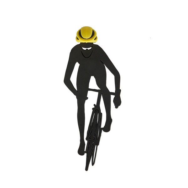 Balvi Segnalibro a forma di Ciclista Colore Nero, Giallo ispirato ai ciclisti e alla natura PVC