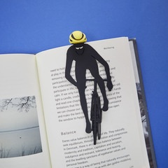 Balvi Bookmark Cyclist Black, Yellow colour Inspired by nature and cyclists PVC