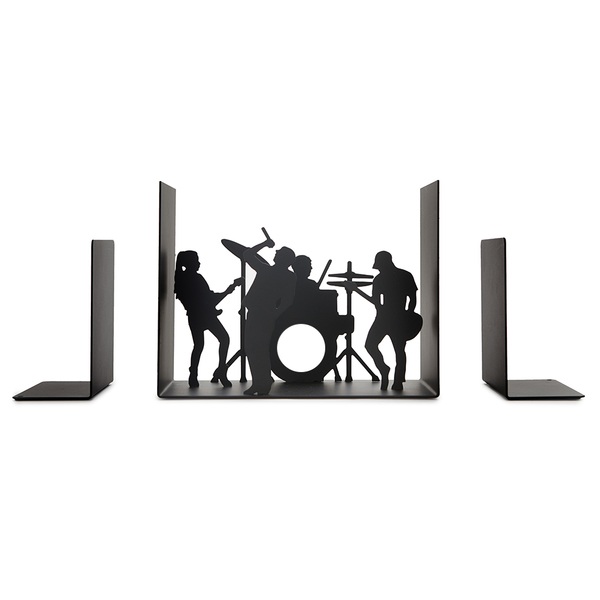 Balvi Buchstütze The Band Farbe Schwarz Eine Musikgruppe, die als Buchstütze dient Aus Metal