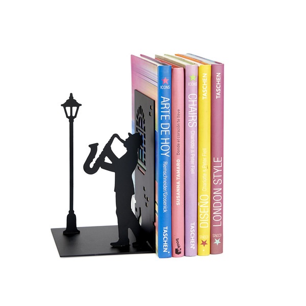Balvi Bookend Jazz Black colour A musician brought to a bookstand Metal