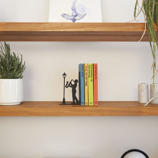 Balvi Bookend Jazz Black colour A musician brought to a bookstand Metal