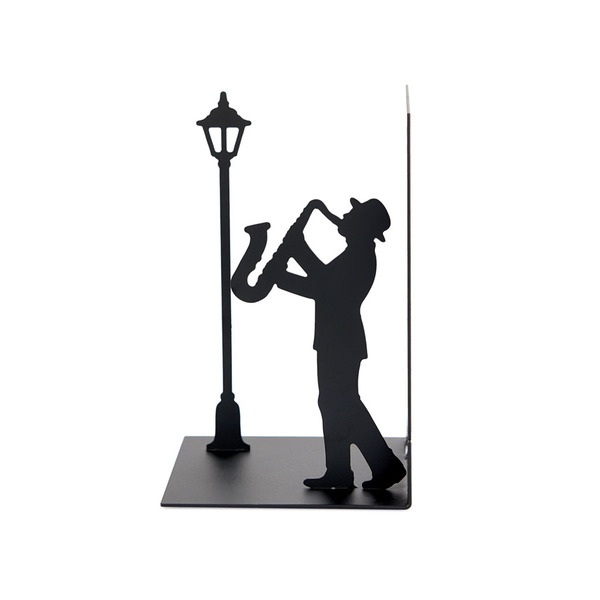 Balvi Bookend Jazz Black colour A musician brought to a bookstand Metal