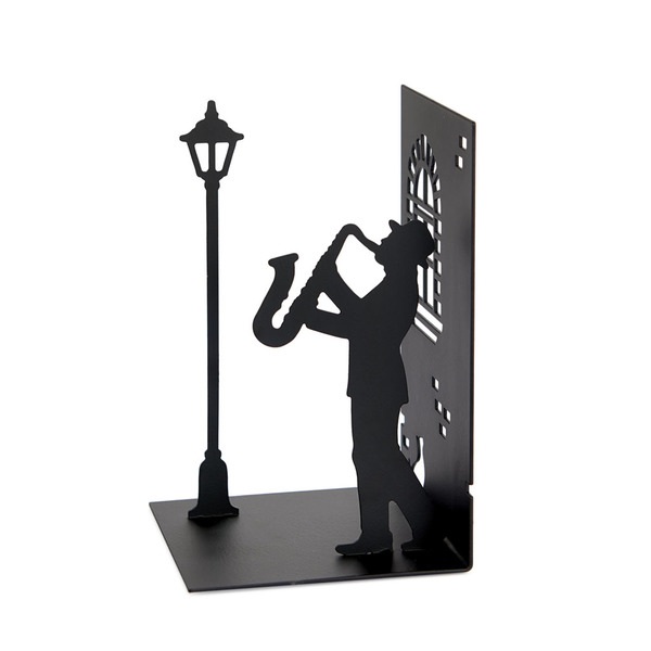 Balvi Bookend Jazz Black colour A musician brought to a bookstand Metal
