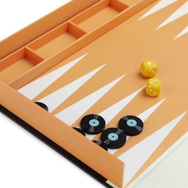 alvi Jeu de backgammon Greatest Hits Couleur Bleu orange Le jeu backgammon en version musicale Bois/