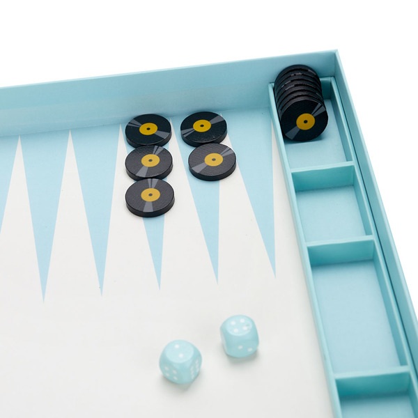 alvi Jeu de backgammon Greatest Hits Couleur Bleu orange Le jeu backgammon en version musicale Bois/