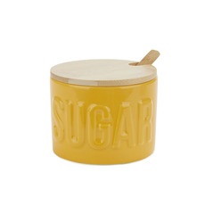 alvi Azucarero Sugar Color Amarillo Recipiente elegante para almacenar azúcar Cerámica/bambú 7,4x9,5