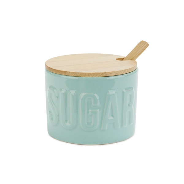 alvi Zuckerdose Sugar Farbe Türkis Elegante Zuckerdose zum Aufbewahren von Zucker Aus Keramik/Bambus