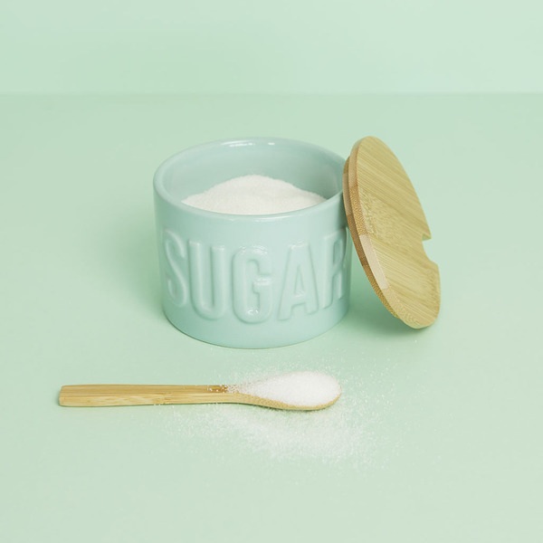 alvi Zuckerdose Sugar Farbe Türkis Elegante Zuckerdose zum Aufbewahren von Zucker Aus Keramik/Bambus