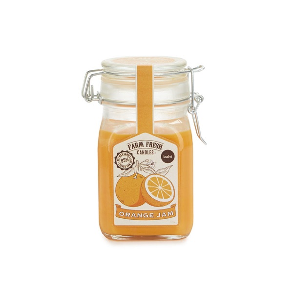 alvi Vela aromática Farm Fresh Color Naranja Diseño de tarro de mermelada con olor a fruta naranja C