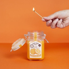 alvi Vela aromática Farm Fresh Color Naranja Diseño de tarro de mermelada con olor a fruta naranja C