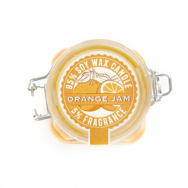 alvi Vela aromática Farm Fresh Color Naranja Diseño de tarro de mermelada con olor a fruta naranja C