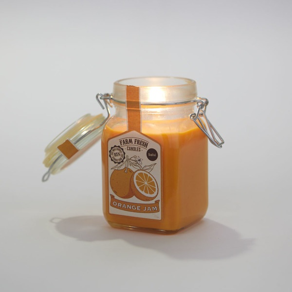 alvi Vela aromática Farm Fresh Color Naranja Diseño de tarro de mermelada con olor a fruta naranja C