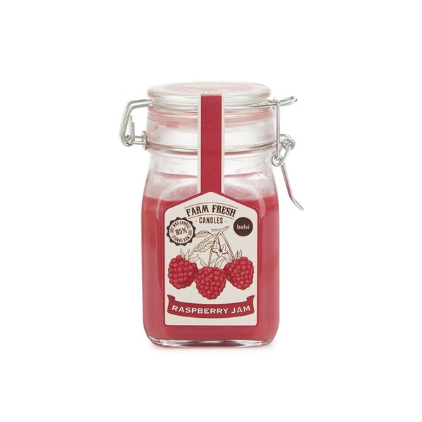 alvi Vela aromática Farm Fresh Color Rojo Diseño de tarro de mermelada con olor a fruta frambuesa Ce