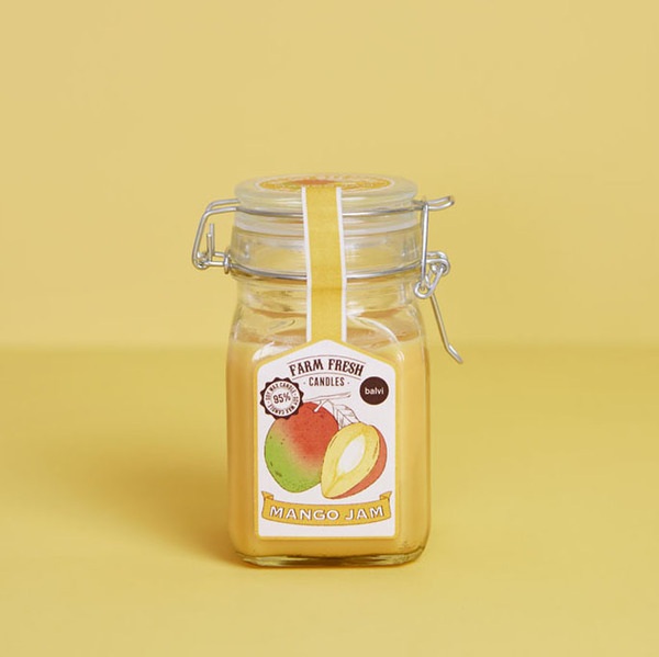 Balvi Bougie parfumée Farm Fresh Couleur Jaune Design de pot de confiture