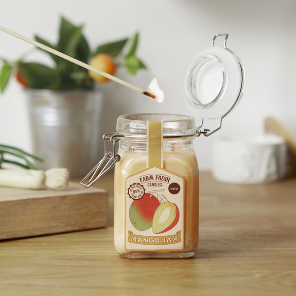 Balvi Bougie parfumée Farm Fresh Couleur Jaune Design de pot de confiture