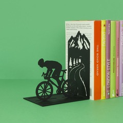 Balvi Bookend Le Tour Black colour A cyclist on a mountain Metal