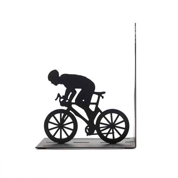 Balvi Buchstütze Le Tour Farbe Schwarz Ein Radfahrer auf einem Berg Aus Metall
