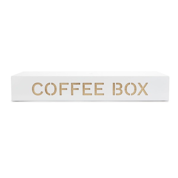 Balvi Coffee Box Coffee Box Color Blanco Almacenaje para cápsulas de café Metal/bambú 6x14,5x37,2 cm