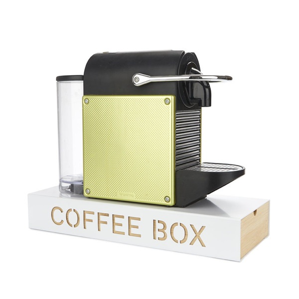 Balvi Coffee Box Coffee Box Color Blanco Almacenaje para cápsulas de café Metal/bambú 6x14,5x37,2 cm