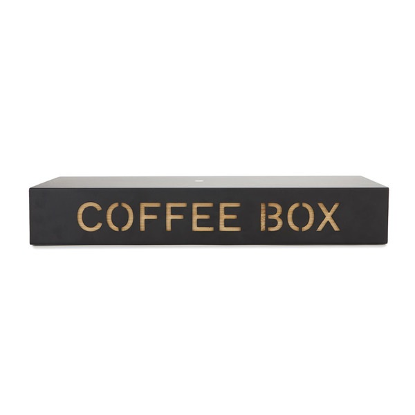 Balvi Coffee Box Coffee Box Color Negro Almacenaje para cápsulas de café Metal/bambú 6x14,5x37,2 cm