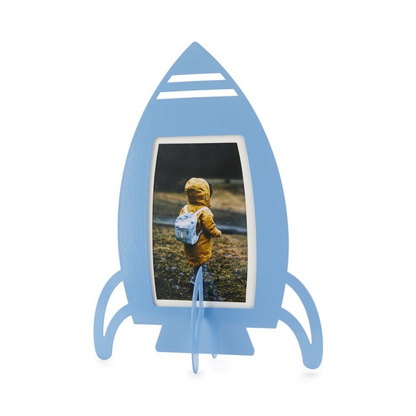 Balvi Marco Rocket Color Azul Enmarca las historias y recuerdos favoritos Metal 10x15 cm