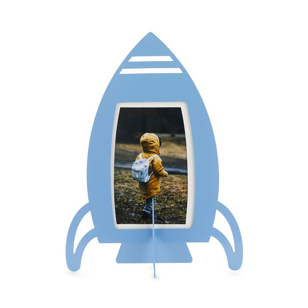 Balvi Marco Rocket Color Azul Enmarca las historias y recuerdos favoritos Metal 10x15 cm