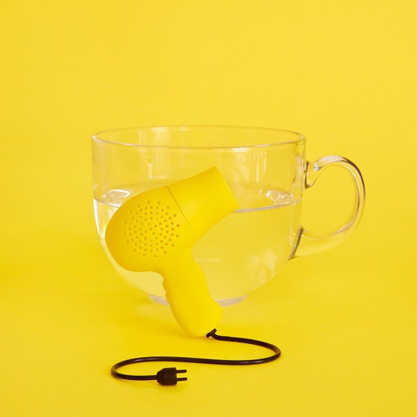 Balvi Tea infuser ElectriciTEA Yellow colour Simulates a hair dryer Silicone