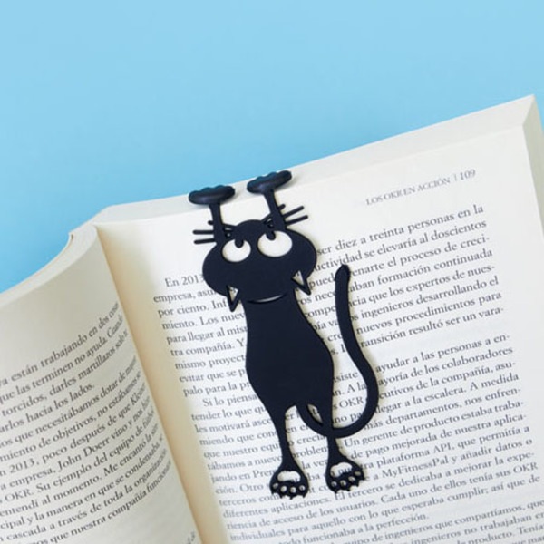Balvi Marcapáginas Curious Color negro Con forma de gato 12cm Plástico/nylonPRÁCTICO