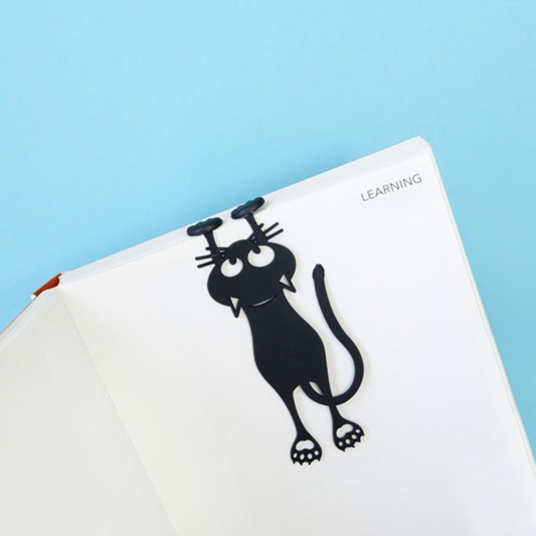 Balvi Marcapáginas Curious Color negro Con forma de gato 12cm Plástico/nylonPRÁCTICO