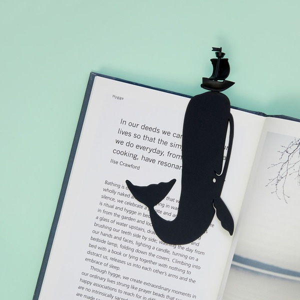alvi Marcapáginas Moby Dick Color negro Inspirado en la Famosa Novela Mobydick Divertido Regalo para