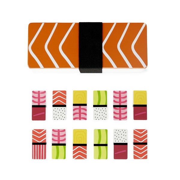 alvi Jeu de dominos Domigiri Jeu des dominos classique avec un design original inspiré des Sushis Bo