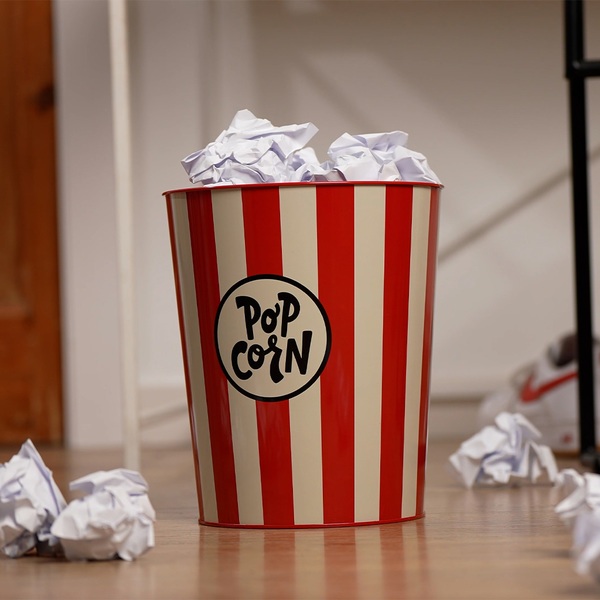 Balvi Cestino carta Popcorn Colore Rosso e Beige I fogli di carta sembrano popcorn Metallo