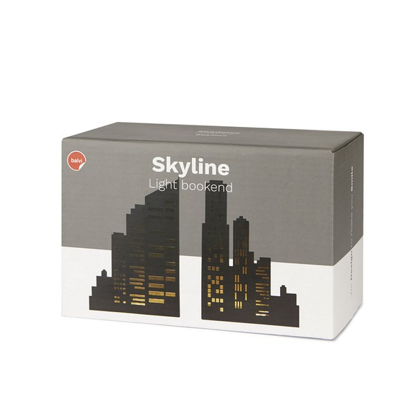 Balvi Sujetalibros Skyline Color Negro Se ilumina en la oscuridad Metal