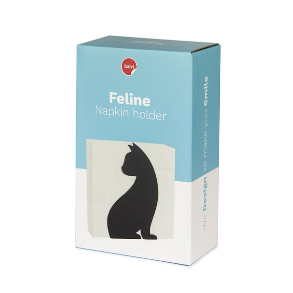 Balvi Porte-serviettes Feline Couleur Noir Convient pour différentes tailles et formes Métal