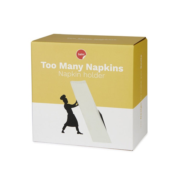 Balvi Napkin holder Too Many Napkins Black colour Suitable for various sizes and shapes Metal