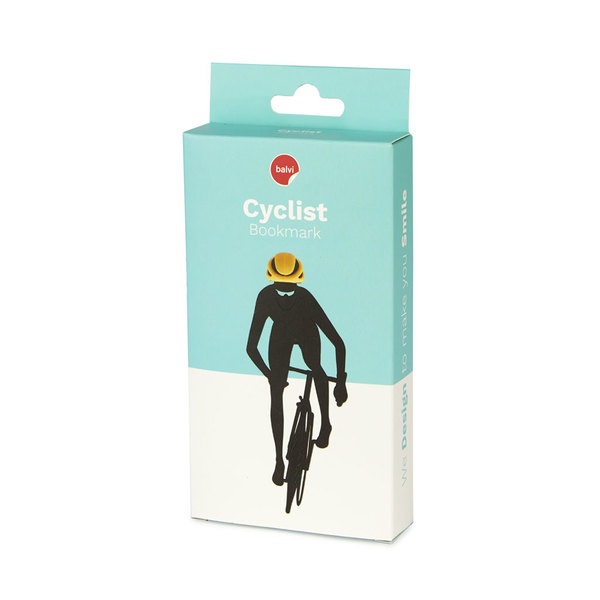 Balvi Segnalibro a forma di Ciclista Colore Nero, Giallo ispirato ai ciclisti e alla natura PVC