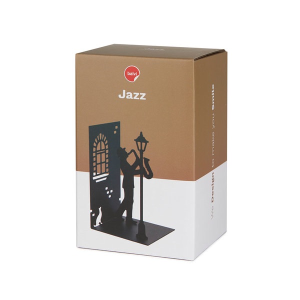 Balvi Bookend Jazz Black colour A musician brought to a bookstand Metal