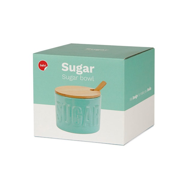 alvi Zuckerdose Sugar Farbe Türkis Elegante Zuckerdose zum Aufbewahren von Zucker Aus Keramik/Bambus